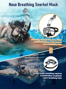 Underwater Snorkeling Half Face Face Swimming Mask Set Scuba Diving Respirator Masks Anti Fog Safe Breathing For Adult
