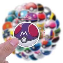 pokemon 50Pcs Cute Cartoon Anime Pokemon Poke Ball Stickers Kids Toys Kawaii Poke Ball Decals Skateboard Laptop Waterproof Sticker Room Decor Wall Decor Wall Stickers Wall Sticker
