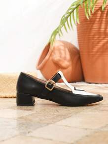 Bailarinas de tacón bajo con punta puntiaguda y estilo de amarre de bloqueo de colores, con un estilo europeo y americano, para primavera/verano
