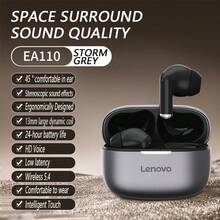 Lenovo EA110 Wireless Earphones, Bluetooth 5.4, Smart Touch Earphones, Long Battery Life, Compatible With Android Iso, HD Sound Quality, Call Noise Reduction, Suitable For Daily Office Work, Study, Gaming, Earbuds - one-size - View 14