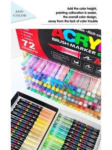 Set Of 60 Acrylic Paint Pens - Vibrant, Stackable Colors For Rock, Wood, Plastic And Fabric Art - Ideal For DIY Crafts, Office And School Supplies - Easy To Use School Supplies,Back To School