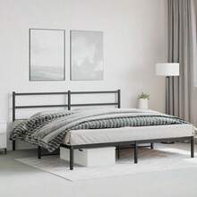 Bed Frame Black Powder-Coated Steel King Metal Bed Frame-1210 - Multicolor - View 4