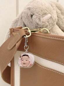 1pc Customized Portrait Acrylic Keychain, Personalized Photo Keychain Gift For Boyfriend/Girlfriend, Husband/Wife, Dad/Mom, Photo Gifts For Valentine's Day, Birthday, Baby Anniversary, Father's Day, Mother's Day, Unique Gift For Her/Him Back To School