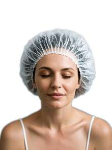 100pcs Disposable Transparent Waterproof Shower Cap, Thick Large Size, High Elasticity, For Bathing And Hair Care, Convenient For Travel And Back To School - Multicolor - View 8