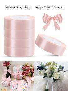 125 Yards/1 Inch Single-Sided 31-Color Solid Color Satin Ribbon Set, 125 Yards/1 Inch Wide Per Roll, Various Ribbons Suitable For Gift Wrapping, Christmas, Weddings, Parties, Flower Decorations