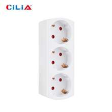 CILIA 1/2pcs European Standard 3-IN-1 Socket Adapter Wall Plug,16A/250V,Weight:124g, Carry It With You At All Tian,For Indoor Office, Kitchen, Living Room,White