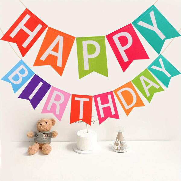 13 Stücke bunte "Alles Gute zum Geburtstag" Wimpel DIY Outdoor Geburtstagsdekoration Banner