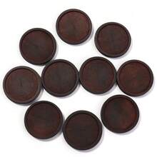 10pcs/Pack Vintage Wooden Round Cabochon Tray, 12/20/25/30mm Jewelry Making Base, Desktop Decor, DIY Craft Supplies - Wooden Base - View 14