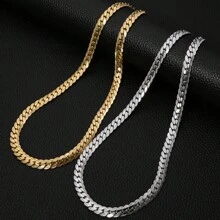 1pc Punk/Hip-Hop Style Unisex Flattened Flower Chain Necklace