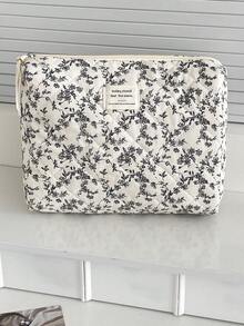 Black & White Ditsy Floral French Style Cosmetic Bag, Soft Fabric Zipper Makeup Pouch, Elegant & Fashionable For Home, Travel, Daily Use, Suitable For Women Bag,Room Decor, Bags,Makeup Bag,Vanity,Travel,Make Up Bag,Travel Essentials,Organizer,Storage,Travel Essential,Makeup Organizer,Makeup Bags,Make Up Organizer,Organiser,Toiletry Bag,Desk Organiser,Cosmetic Bag,Makeup Pouch,Make Up Organize,Vanity Accessories,Make Up Pouch,Make Up Bags,Makeup Bag,Make Up Bag,Makeup Bags,Cosmetic Bag,Makeup Organiser,Travel,Makeup Pouch,Bag,Vanity,Make Up Pouch,Travel Essentials,Pouch Bag,Make Up Bags,Bags,Travel Essential,Vanity Accessories,Small Makeup Bag - 黑色 - 查看 5