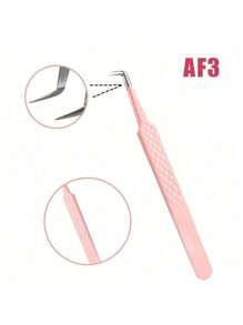 FADVAN Fadvan 1 Pc Eyelash Tweezers Extension Pink Stainless Steel Superhard Tweezers With Fiber Tips High Precision Anti-Static Tweezers