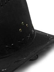1pc Unisex New American Cowboy Hat, Outdoor Travel Sun Protection Cap, Suitable For Stage Performance - Black - View 8