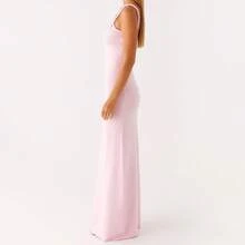 Women's Twisted Straps Bodycon Long Maxi Dress Summer Sleeveless Spaghetti Straps Slim Fit Deep V-Neck Backless Cami Dress Party Clubwear Holiday Beachwear Solid Color Tank Dress Sundress - 粉色 - 查看 8