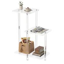 1 Set Estantería acrilica de 5 niveles extra grande y duradera, estante de exhibición minimalista moderno redondo/cuadrado, multicolor, adecuado para dormitorio, baño, sala de estar, uso en todas las estaciones
