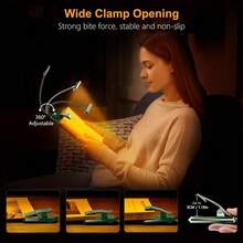 Local Delivery--19 LED Rechargeable Book Light For Reading In Bed With Memory Function- Eye Caring 3 Color Temperatures,Dimming Brightness,80 Hrs Runtime Lightweight Clip On Light For Book Lovers - 墨綠色 - 查看 6