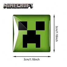 9PCS Minecraft Official Cute Fridge Magnets Set Creeper Steve Enderman Zombie 2 Styles Glass Decor For Kitchen Living Room Collector's Gift For Christmas Halloween Birthday Perfect For Fans Family & Friends - View 7