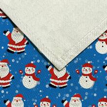 1/2/4/6/8 piezas Manteles individuales con estampado digital, serie navideña con estampado de muñeco de nieve y Papá Noel, adecuados para uso diario, festivales, fiestas, cumpleaños, bodas, cenas, decoración del hogar para la cocina y el comedor - Multicolor - Ver 4