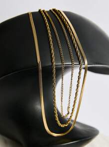 3er-Set eleganter, luxuriöser, damenhafter Goldhalsketten aus Edelstahl, in der Länge verstellbar, geeignet für festliche Anlässe und den Alltag, tolles Geschenk für Freundin, Ehefrau, Mutter, Familie und Freunde