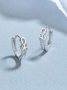 1 par de brincos de argola em prata esterlina S925 com design de coração vazado, brincos personalizados minimalistas e elegantes, presente para mulheres