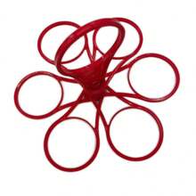 1 件可折叠可旋转便携式派对酒杯/咖啡杯塑料支架，可容纳 6 个杯子，创意饮料托架