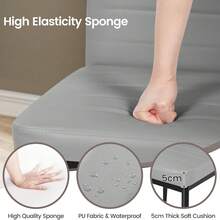 Dining Table And Chairs Set Of 6, 120cm Marble Effect Dining Table With 6 High Back Dining Chairs, Modern Dining Table Set For Home/Kitchen/Office - White Table and Grey Chairs - View 6