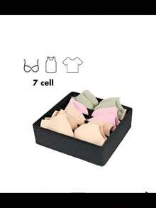 1 pièce Boîte de rangement pour sous-vêtements, boîte de rangement simple et unicolore pour armoire et tiroir de la maison pour les sous-vêtements, les chaussettes, les soutiens-gorge et les culottes. Décorations pour les fêtes, décoration de chambre, décoration de maison, décoration de chambre à coucher, organisateur, rangement de la maison, T-shirt blanc pour femmes, pantalon noir pour femmes, vêtements d'hiver pour dames, robe - Multicolore - Voir 7