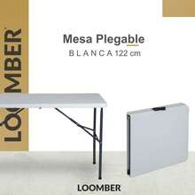 Mesa Plegable Blanca de 122 cm para exterior - Blanco - Ver 2