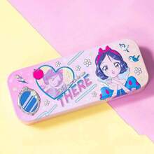 Disney 1pc Disney Double-Layer Metal Stationery & Pencil Case With Cute Cartoon Design, High-Quality Aesthetic Storage Organizer For School, Office, Home Use - Perfect Gift For Back To School, Graduation, Birthday,Pencil Pouch,School Bag