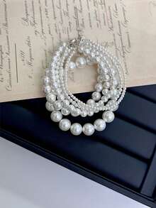 1 Pc Fashionable 925 Sterling Silver Shell Bead Beaded Bracelet Necklace With Classic Sweet Style Necklace Design For Daily Decoration N022 B015