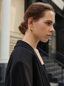 1pair Mirrored Fashion Party Earrings (Large) Christmas Winter Christmas Gifts