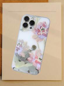 花朵 1 件花卉图案半透明磨砂 TPU 手机壳适用于 16 15 14 13 12 11 Pro Max 防水防震防摔防刮