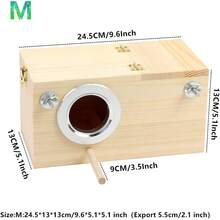 Natural Pine Wood Bird Nesting Box Parakeets, Lovebirds, And Other Small Birds ( Size) - M - View 3