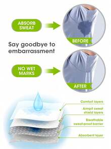 100pcs/60pcs/30pcs/10pcs Lightweight Summer Sports Sweat-Absorbent Underarm Pads, Super Thin Invisible Underarm Sweat Pads, Suitable For All Skin Types, Unisex - Multicolor - View 4