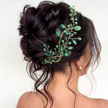 1 Stück farbige Kristall Braut Haarzubehör für Frauen, elegantes Haarband Kopfschmuck für Hochzeitskleid, handgemachter Haarreifen, geeignet für Hochzeit, Verlobung, Abschlussball