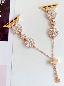 1pc Women's Colorful Crystal Flower Design Metal Strap Compatible With Apple Watch Band 38mm 40mm 41mm 42mm 44mm 45mm 49mm (S10 42 )Mm (S10 46)Mm ,Luxurious Shiny Rhinestones Fashionable Zinc Alloy Bracelet Strap Compatible With Iwatch Series Ultra/SE/S10/S9/8/7/6/5/4/3/2/1, Elegant Thanksgiving/Valentine's Day/Birthday Gift, Fashion Accessory