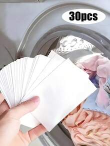 Laundry Bubble Paper, 30-240Pcs, Power Concentrated Laundry Detergent Paper Sheets For Underwear And Clothes Cleaning, Antibacterial And Mite Removal, Decontamination, For Home, Dorm, Travel, Cleaning Supplies, Back To School Supplies,Powerful Stain Remover For Clothes, Juice Prints, Mud Stains, Coffee Spills - White - View 1