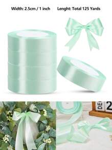 125 Yards/1 Inch Single-Sided 31-Color Solid Color Satin Ribbon Set, 125 Yards/1 Inch Wide Per Roll, Various Ribbons Suitable For Gift Wrapping, Christmas, Weddings, Parties, Flower Decorations