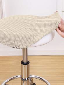 1 件/4 件/6 件纯色天鹅绒毛绒圆形凳套，经典简约设计，可拆卸且有弹性，适用于高端酒吧凳，适用于家庭、酒吧、酒店圆凳