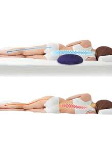 1 pieza Cojín lumbar inflable ajustable que alivia el entumecimiento de la parte baja de la espalda para dormir, conducir, volar, portátil