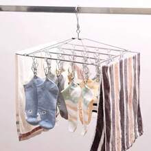 Stainless Steel Clothesline Clips Practical And Retractable Clothes Hanger For Underwear For Little Girls - Varal 26 Clips - View 4