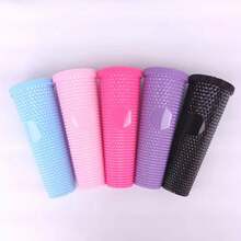 3PCS 1100ML+700ML+400ML Durian Shape Cup Set, Large Capacity Cups With Lids & Straws, Practical & Aesthetically , Suitable For Travel, Outdoor, Camping, Fitness, Office, Ideal For Holidays, Birthday, Anniversary Gifts - Multicolor - View 5