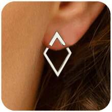 Dainty Minimalist Diamond Shape Earrings – High-Quality Alloy Material With Unique Up-And-Down Triangle Configuration, Subtle Yet Striking Statement, Perfect For Gifting On Graduations, Holidays, Or Just Because, Ideal For Sensitive Ears, Versatile Piece For All Seasons And Occasions