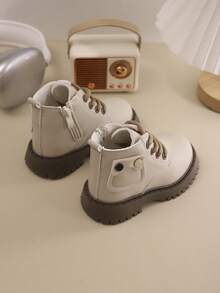 男女童靴，秋冬新款，带拉链，时尚大方，轻便，适合户外徒步。靴子，单靴 - 米色 - 查看 3