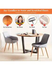 4/8/16/24pcs Non-Slip Clear Chair Leg Covers With Felt, Large Round Chair Floor Protectors, Silicone Chair Leg Floor Protectors, Table Mats, Chair Mats, Small Gadgets For Restaurant, Hotel, Cafes