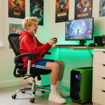 1 Executive Desk Chair - Breathable Mesh & Thick Seat | 20.5in Wide, , Gaming Chair, Multi-Functional Chair For Various Venues,Heavy Duty Office Chair 170lbs - Ergonomic Mesh Back & Armrests | Adjustable Lumbar Support(Black)