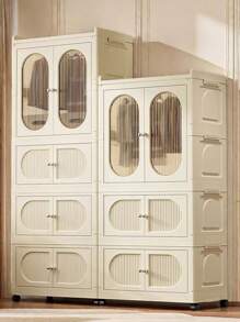 5/4/3/2/1 Layer Simple Wardrobe Clothes Storage Cabinet Closet, Foldable Home Use Garment Rack For Kids Bedroom, Rental Units Without Installation