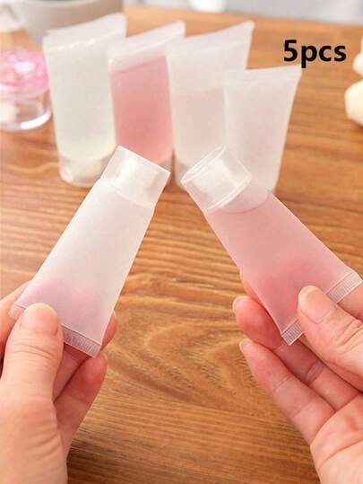 10个可重复灌装的塑料挤压管瓶，带翻盖，适用于化妆品旅行装、储存、洗漱用品（如洗面奶、润肤露），是飞机、邮轮和日常使用的理想之选。