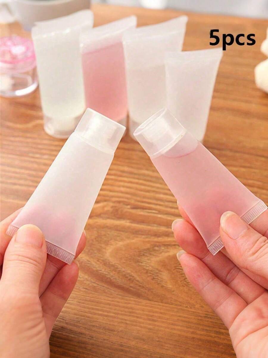 10个可重复灌装的塑料挤压管瓶，带翻盖，适用于化妆品旅行装、储存、洗漱用品（如洗面奶、润肤露），是飞机、邮轮和日常使用的理想之选。 - 彩色 - 查看 1