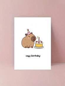 1 tấm thiệp sinh nhật Capybara, giấy chất lượng cao có phong bì – Thiệp chúc mừng chơi chữ vui nhộn dành cho người yêu động vật – Thiệp sinh nhật dễ thương dành cho anh ấy, cô ấy, gia đình hoặc bạn bè - Nhiều màu - Xem 3