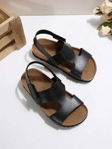 1 Par de Sandálias Casuais Leves e Macias com Bottom de Cortiça, Design com , Fácil de Colocar/Tirar, para Crianças e Adolescentes de 3 a 15 Anos, Estilo Sandália de Praia e Resort de Verão